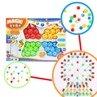 China Building Toy Popular Stem DIY Magic Inserted Beads Puzzle Toy Educational Assembly Building Block Toys For Children for sale