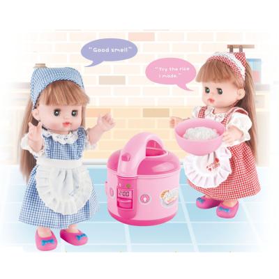 China Kids Play Girl Fashion Soft Cartoon Toy Rag Doll Set With Kitchen Toys for sale