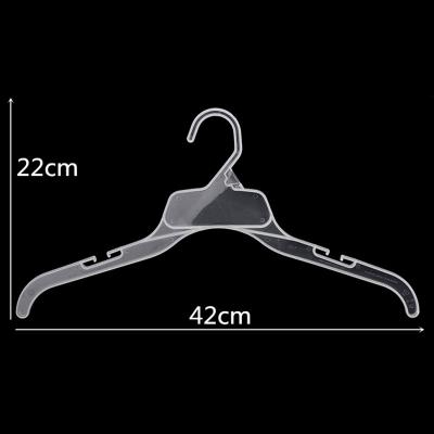 China Supermarket Eco-friendly Material Wholesale High Quality T-shirt Clothes Low Price Plastic Hanger 42cm 467 Clear for sale