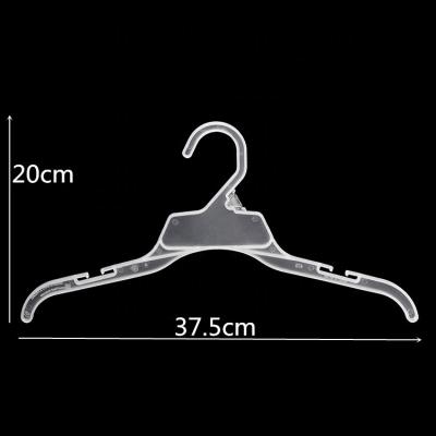 China Wholesale 37.5CM Eco-friendly Material Translucent Thin Plastic Hanger For Supermarket for sale