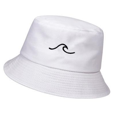 China Custom Character Surf Embroidery Bucket Hat Logo Logo Mens Womens Cotton Fisherman Hat For Summer for sale