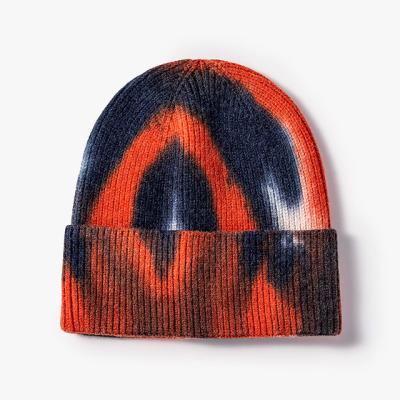 China COMMON cotton winter tie dye soft warm beanie hat for men women custom logo autumn ski hat for sale