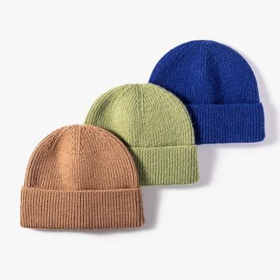 China COMMON men women 100% wool good quality soft warm winter hats with custom logo big bone skullies knitted beanie cap unisex for sale