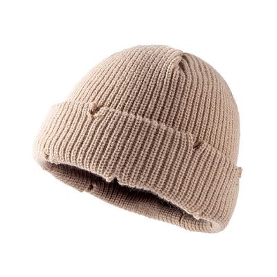 China COMMON high quality winter women men knitted hats with custom big logo cotton bone bones knitted skullies beanie hat for sale