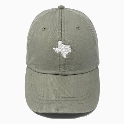 China Custom Hat Mens COMMON State Embroidered Dad Texas (TX) Baseball Cap Distressed Unstructured Sports Hats for sale