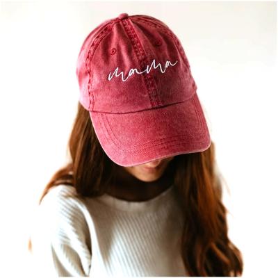 China COMMON Embroidered Mom Dad Hat Mom Baseball Cap Hat Gift For Mom Dad Distressed Sports Hats for sale