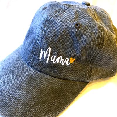 China COMMON 100% Cotton Washed Embroidery Distressed Mom Baseball Cap Fashion Dad Hat Unstructured Sports Hats for sale