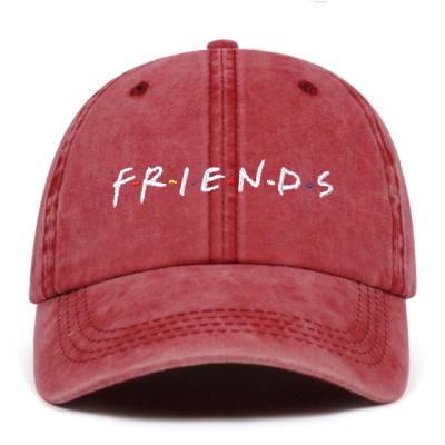 China JOINT Friend Embroidery Vintage Hat Sports Hats Fits Dad Hat Fashion Sports Custom Distressed Baseball Caps for sale