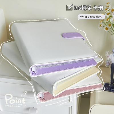 China pu leather card book Star follower card postcard photo storage book card storage four grid Polaroid album for sale