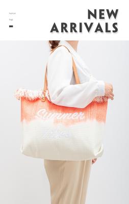 Κίνα EMBROIDERED TOTE TASSEL DESIGN CANVAS BAG BRAIDED ALPHABET CANVAS UNDERARM NEW SHOULDER SUMMER HIGH CAPACITY WOMEN'S BAG προς πώληση