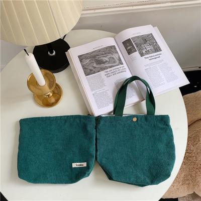 China ARTSY CORDUROY BAG CASUAL PORTABLE MINI LADIES CLUTCH BAG VINTAGE CLOTH BAG BENTO BAG for sale