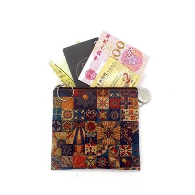 China VINTAGE TRUE WOOD PRINT CORK COIN PURSE BARK PRINT COIN BAG KEY SMALL SQUARE BAG CASUAL NOSTALGIA CLUTCH BAG for sale