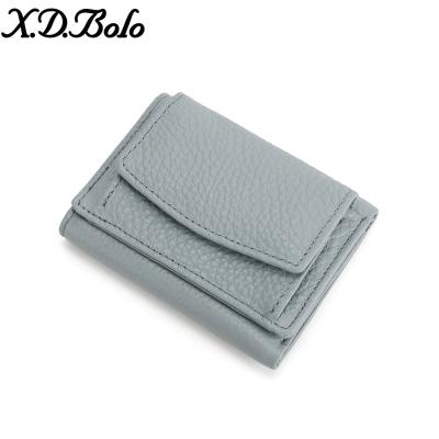 Chine PULPET ANTI-ROUBLE PULPET en cuir féminin PULPET de carte courte PULPET à trois plis PULPET petit RFID MINI PULPET en cuir de vache PULPET transfrontalier à vendre