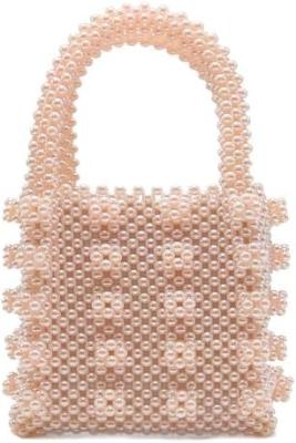 China MIUCO WOMENS BEADED HANDBAGS HANDMADE WEAVE CRYSTAL PEARL TOTE BAGS for sale