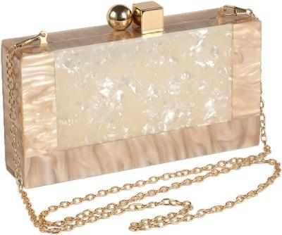 China Women Acrylic Evening Clutch bag Glitter Marble Purse Handbag for Wedding Cocktail Party Prom zu verkaufen