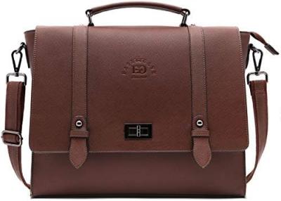 China EASEGAVE WOMEN'S 17 INCH LAPTOP BRIEFCASE, VINTAGE PURPLE SAFFIANO ECO-LEATHER, MULTI-COMPARTMENT, 3 LB WEIGHT CAPACITY for sale