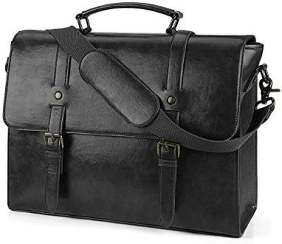 China MENS MESSENGER BAG VINTAGE 15.6 INCH WATERPROOF LEATHER LAPTOP BRIEFCASE LARGE SATCHEL SHOULDER BAG RETRO OFFICE COLLEGE for sale