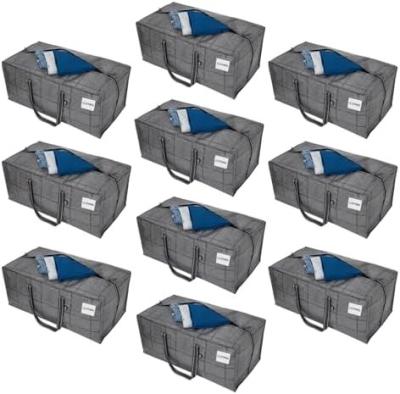 China VENO 4 Pack Moving Bags Plastic Storage Totes Clothes Organization Large W Lid/Zipper. Packing Boxes/Bins Alternative. for sale