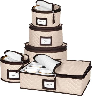 China China Storage Containers 5-Piece Set Moving Boxes For Dinnerware, Glasses, Plates, Mugs And Saucers Sturdy Quilted for sale