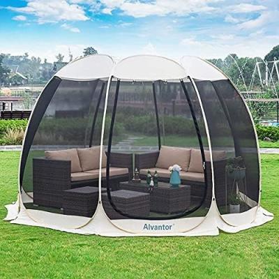 China Alvantor Screen House Room Camping Tent Outdoor Canopy Pop Up Sun Shade Hexagon Shelter Mesh Walls Not Waterproof 6'x6' for sale