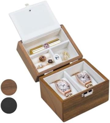 China Watch Box, Watch Travel Case For Men, Wood Watch And Jewelry Holder Organizer For Woman, Portable Protection 2-Slot Watc for sale