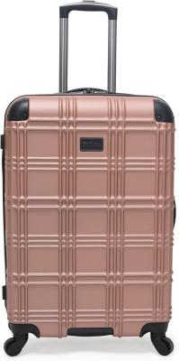 China Lightweight Hardside 4-Wheel Spinner Travel Luggage, Rose Gold, 24-Inch Checked for sale