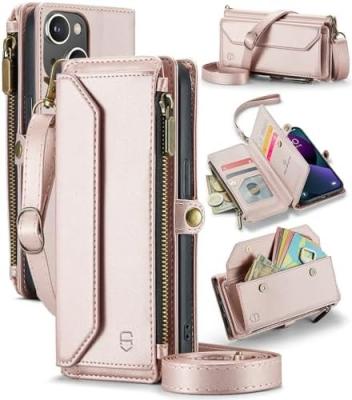 China iPhone 13 case, zipper wallet with 7 cards, leather magnetic flip-flop wristband for sale