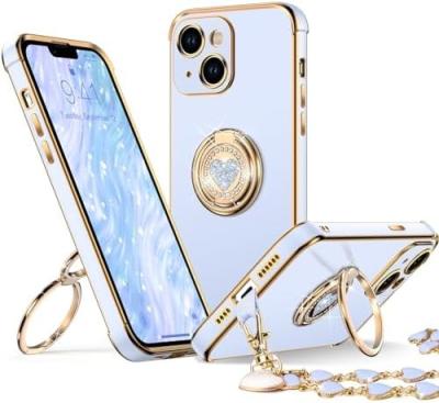 China iPhone 12 Pro Max Case with Stand, Phone Case with Double Ring Kickstand, Women Girls Bling Luxury Protective Case Hear for sale