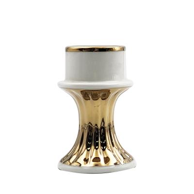 China North Europe wholesale hot sale designed gold ceramic candlestick holders for home decoration for sale