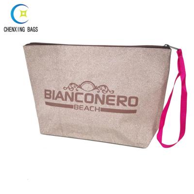 China 100% recycle hot custom logo pink glitter eco non woven foldable bags personalized last sale for sale