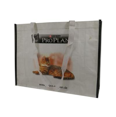 China 100% Recycle Environmental Recycled White Material PP Plastic Cloth Grocery Woven Tote Bag for sale