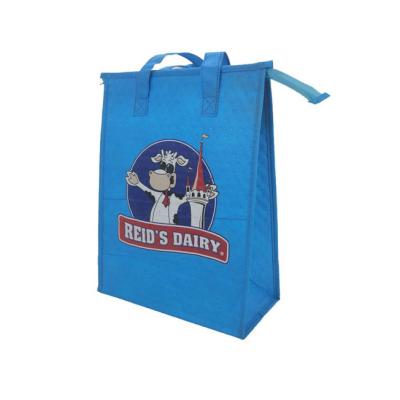 China Small Fashionable Promotional Embossed Pattern Food Cooler Packaging Nonwoven Shopping Bag Insulated for sale