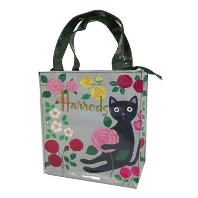 China Fashionable Cartoon Logo Beauty PVC Mirror Tote Bag With Zipper for sale