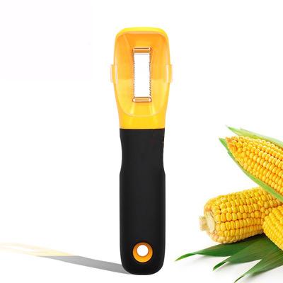 China Sustainable Sustainable Kitchen Stainless Steel Blade Design Remover Serrated Vertical Corn Peeler Knife for sale