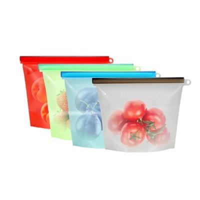 China 1500ml BPA Silicone Vacuum Reusable Fresh Leak Proof Free Viable Zipper Lock Reusable Food Storage Bag for sale