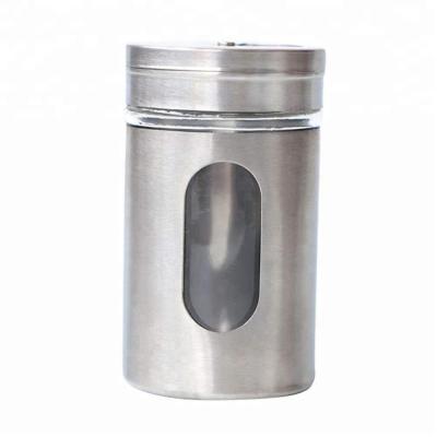 China Sustainable 80ml 304 Stainless Steel Airtight Spice Storge Jar With Sieve Shaker Lid for sale