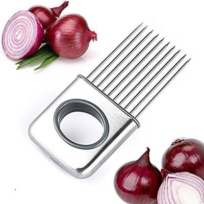 China New Sustainable High Quality Stainless Steel All In One Easy Onion Slicer With Ergonomic Handle for sale