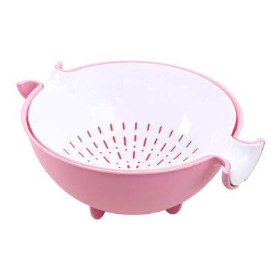 China Sustainable new design 2 in 1 large plastic kitchen washing bowl and detachable strainer for sale