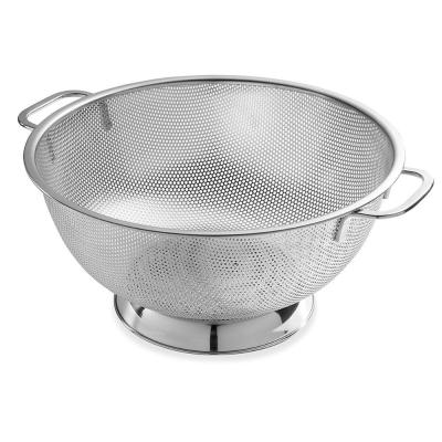 China Sustainable Micro-perforated Stainless Steel 5 Quart Mesh Colander for sale