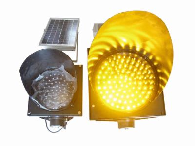 China 200mm Waterproof Solar LED Traffic Light Durable , Yellow Solar LED Warning Light for sale