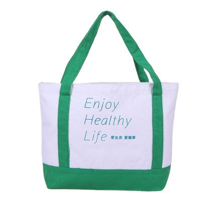 China Eco-friendly Cheap Personalized Large Single Canvas Grocery Bag With Long Handles for sale