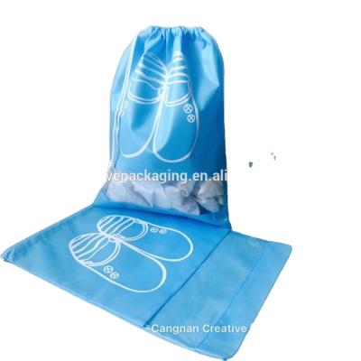 China Wholesale Custom Fabric Printed Nonwoven Shoe Bag Eco - Friendly With String for sale