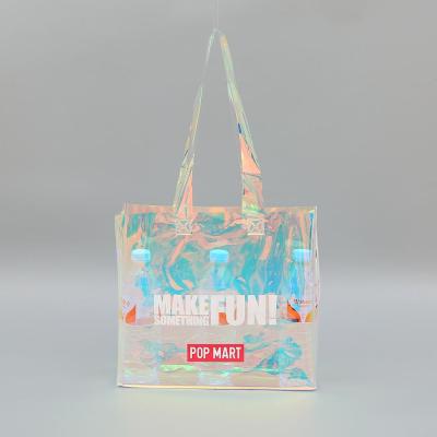 China Fashion Eco-friendly Printed Transparent PVC Beach Laser Bag for sale