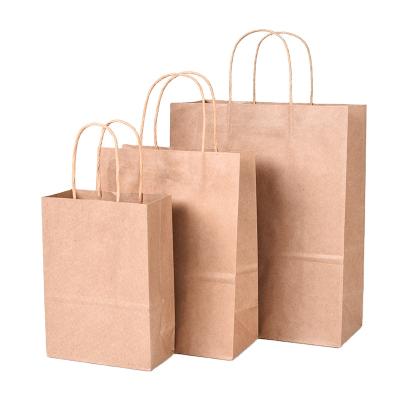 China Recyclable Wholesale Custom Brown Paper Bag Kraft Paper Small Paper Bags With Handles for sale