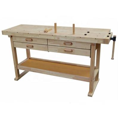 China Building Material Stores New Style 4 Drawers Rubber Wood Work Bench for sale