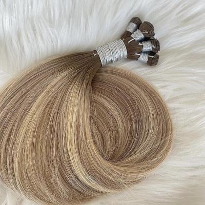 China 100% Unprocessed Fine Quality Bulk Double Ended Human Braiding Cuticle Aligned Handtied Hair Weft for sale