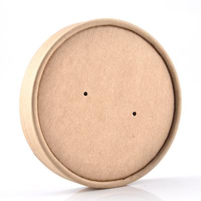 China Non Spill Kraft Paper Soup Cup Lid for sale