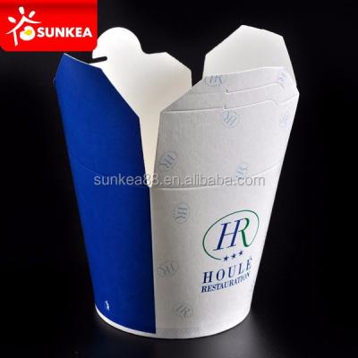 China Disposable Paper Noodle Supply Round Bottom Box With Double PE Liner for sale