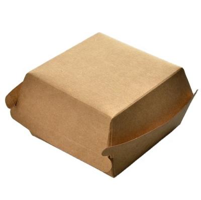 China Cheap Single Design Disposable Double Hamburger Box Paperboard Food Paper Drink Packaging Disposable UV Coating Varnishing Emboss Accept for sale