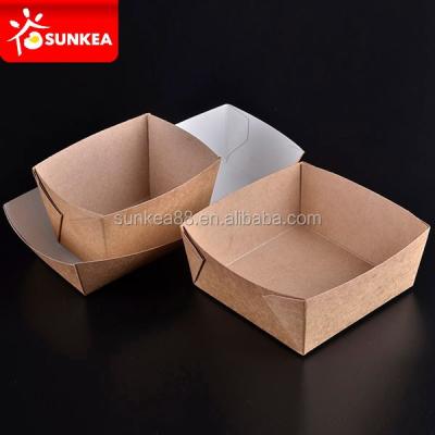 China Brown Disposable Custom Craft Square Disposable Paper Plate for sale